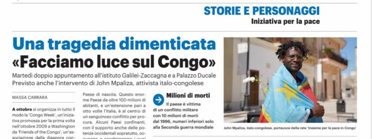 Rassegna Stampa Il Tirreno su Congo Week (2)