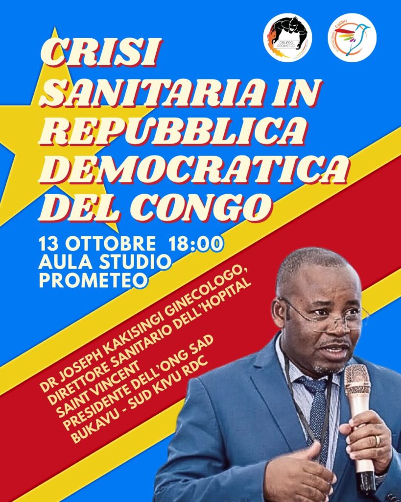 Crisi sanitaria in Repubblica Democratica del Congo. 13 ottobre ore 18:00 Aula Studi Prometeo