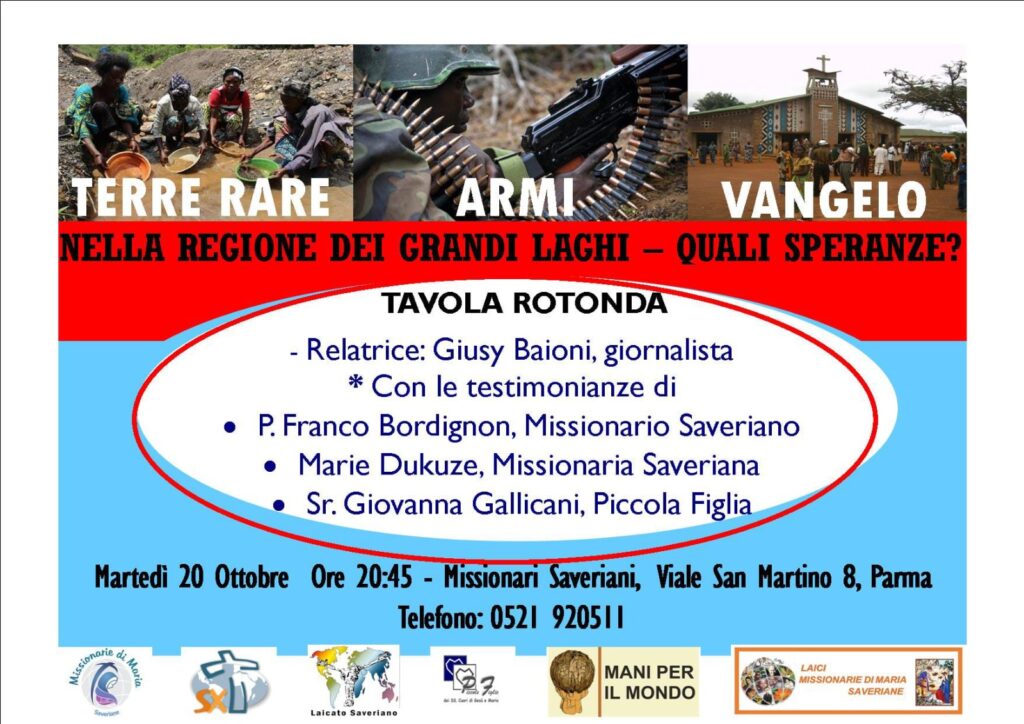 Parma 20 ottobre Terre rare, armi e Vangelo